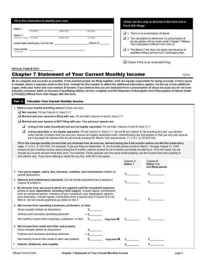 Bankruptcy Means Test Www Bublicklaw